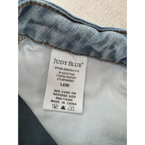 Judy Blue Jeans High Rise Tummy Control Bootcut Light Wash Denim 14 S Petite - Picture 6 of 10